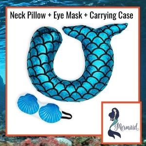 🧜♀️Mermaid Neck Pillow + EyeMask + Travel Case